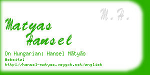 matyas hansel business card